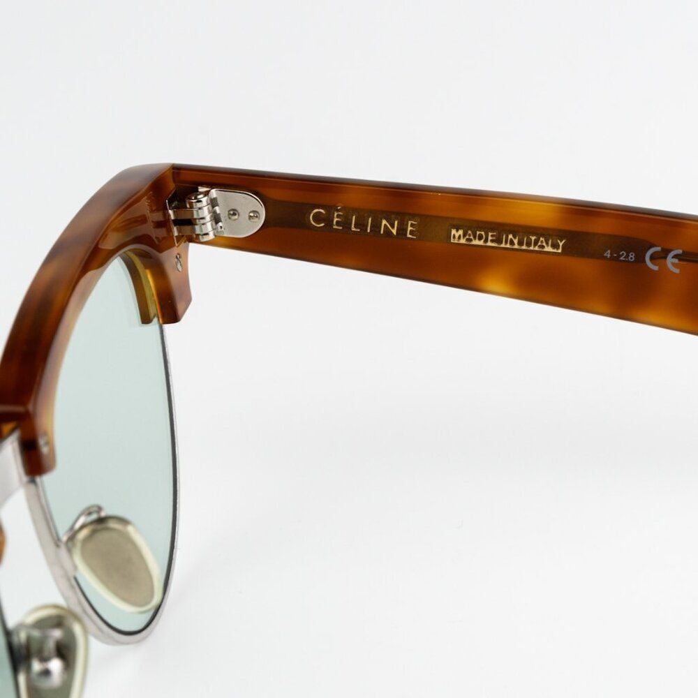 NEW Celine CL40059U 18N Shiny Rhodium Havana Green Women Cat Eye Sunglasses - Picture 7 of 12